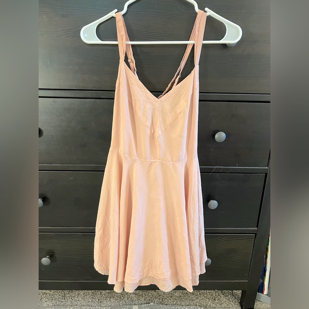 UO Kimchi Blue Light Pink Scarlett Fit and Flare Dress 2